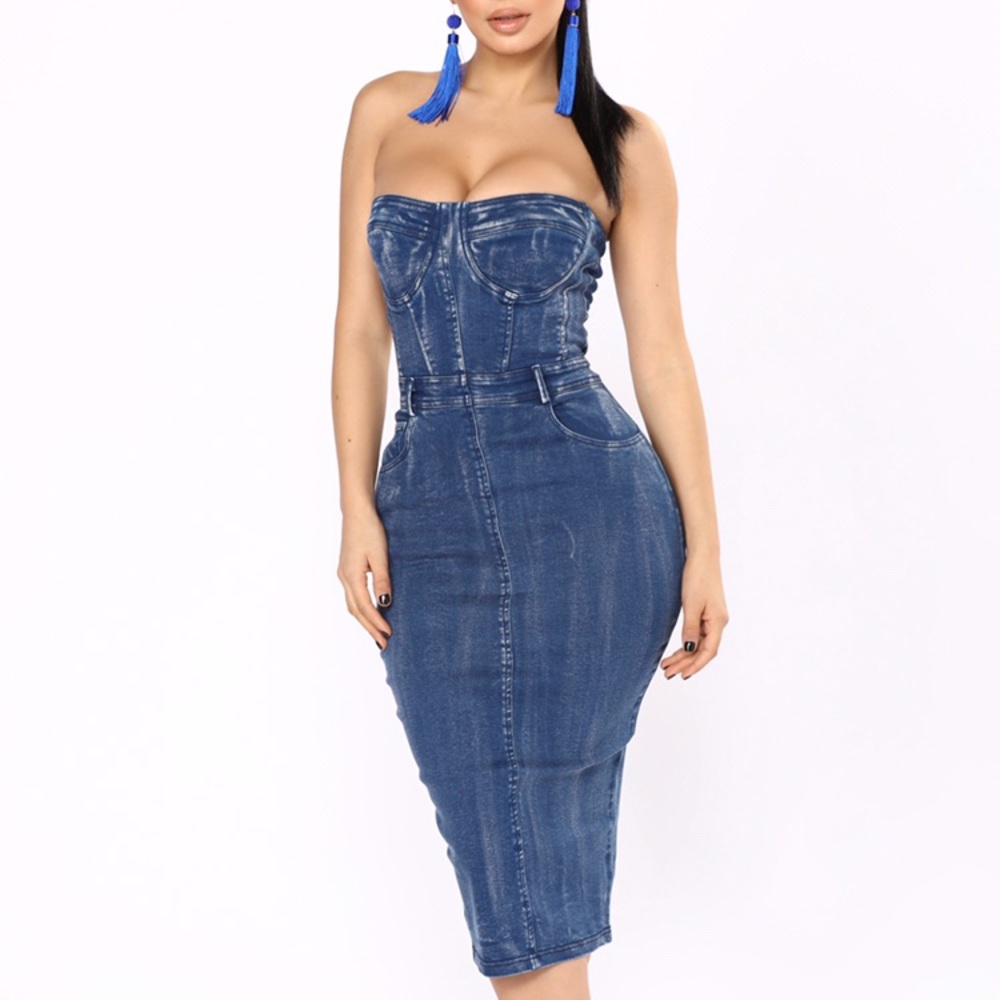 Denim Venom Tube Dress